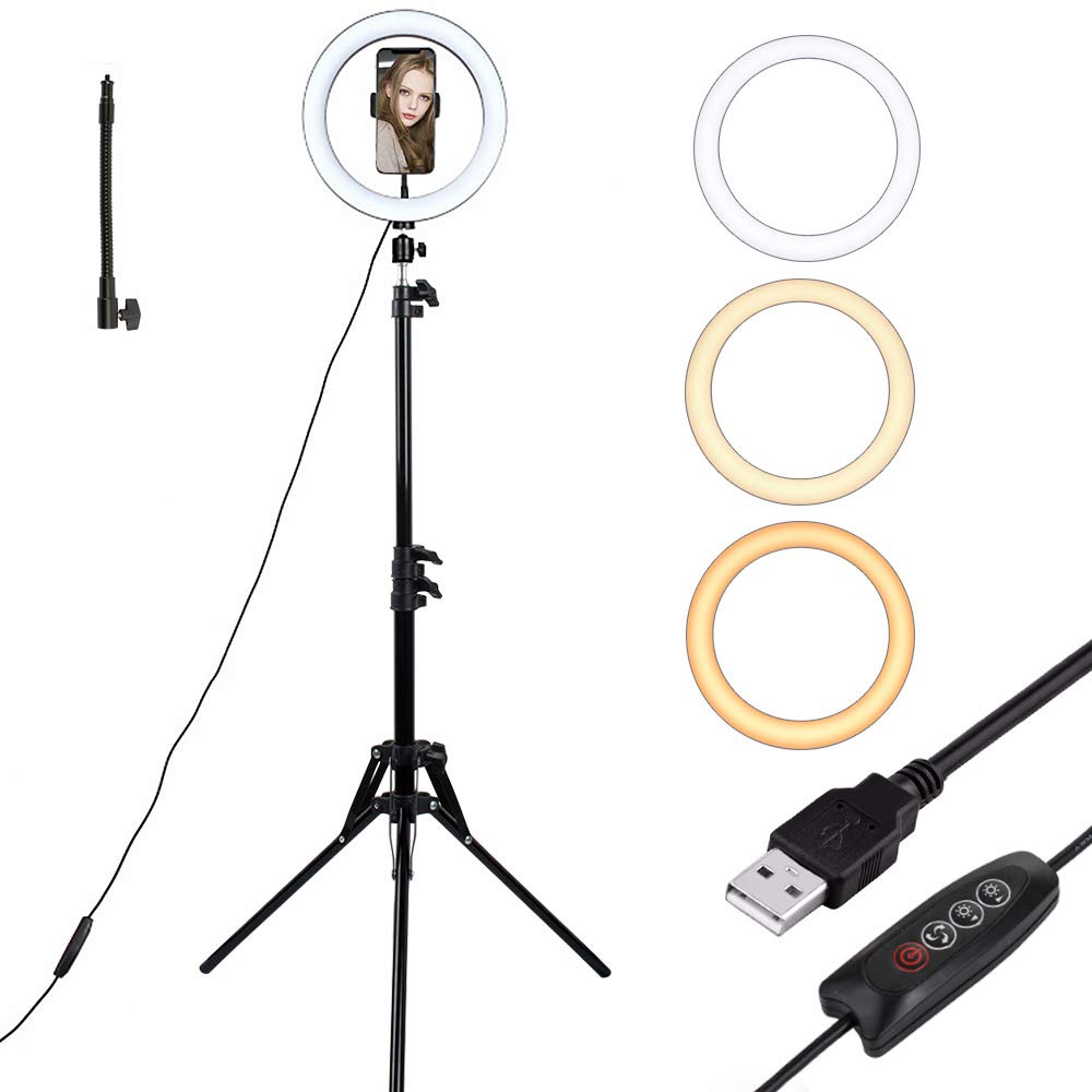 26CM Ring Light with Mobile Holder and 7ft Tripod Stand