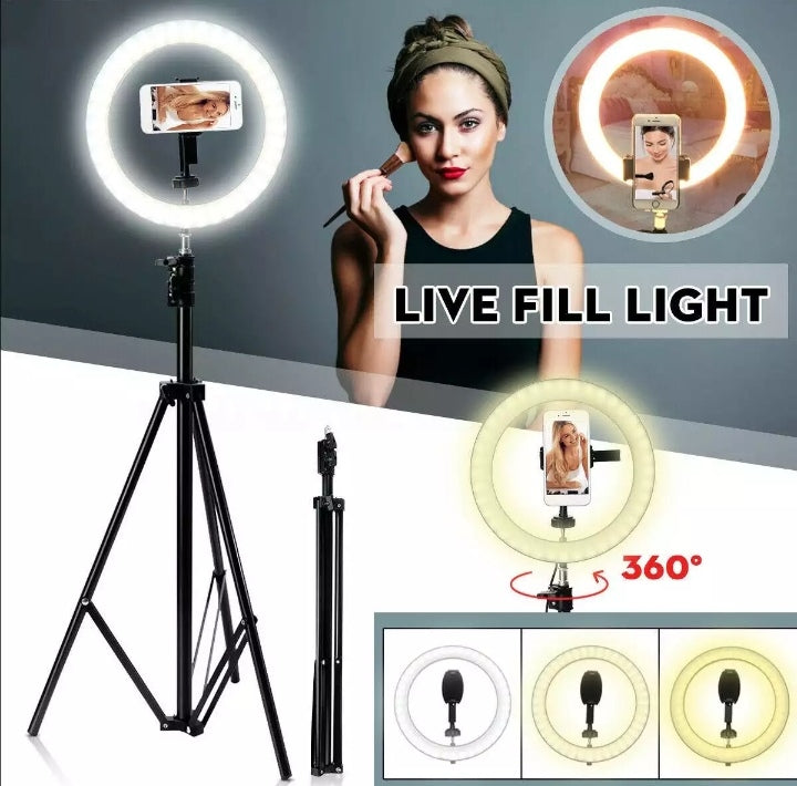 36CM Ring Light with Mobile Holder and 7ft Tripod Stand