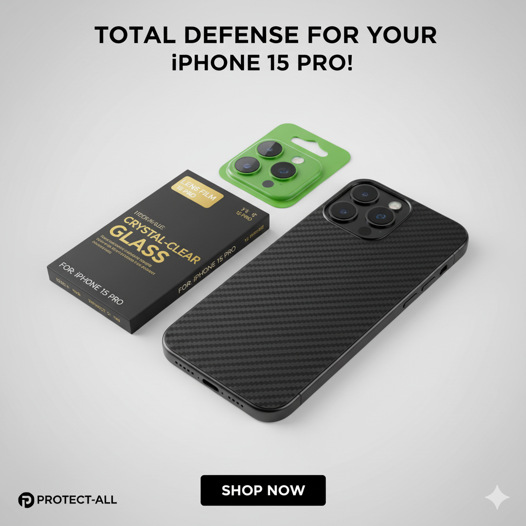 iPhone 15 Pro Cover+Screen Protector+Camera Lens Protector for iPhone 15 Pro