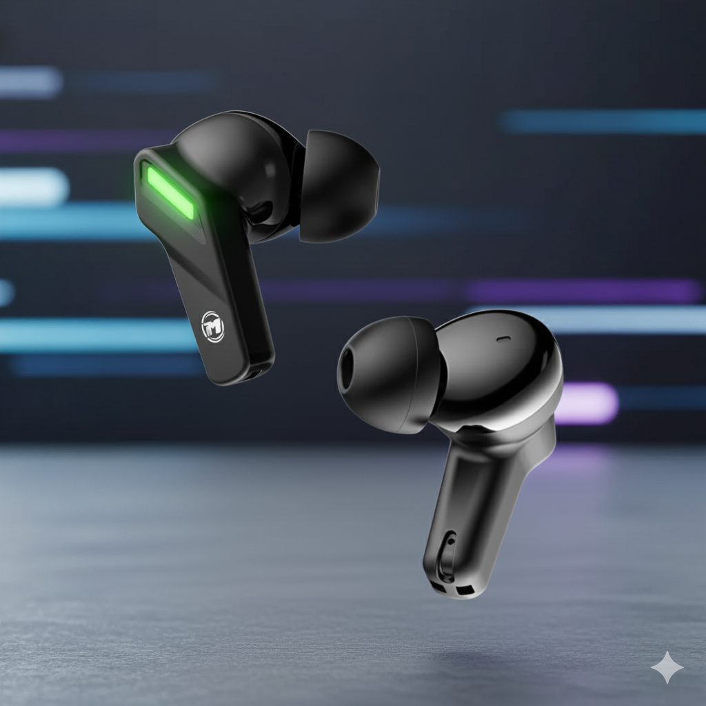 MAXON B101 Wireless Earbuds with ANC + ENC and 45ms Low Latency Gaming Mode (Bluetooth 5.4, Type-C Charging