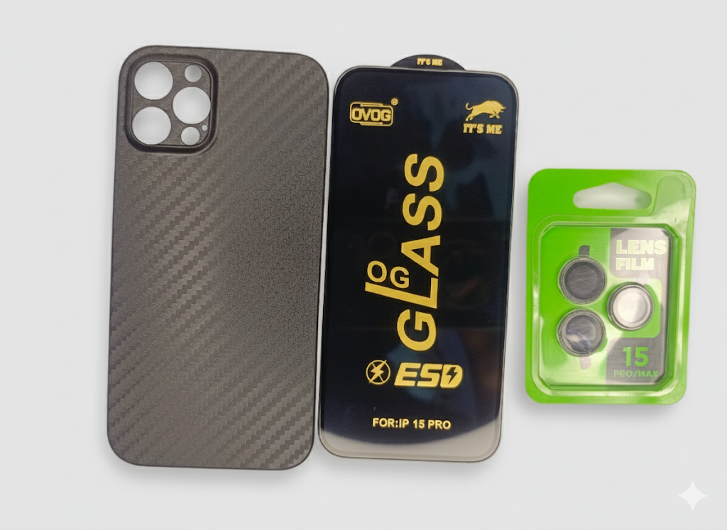 iPhone 15 Pro Cover+Screen Protector+Camera Lens Protector for iPhone 15 Pro