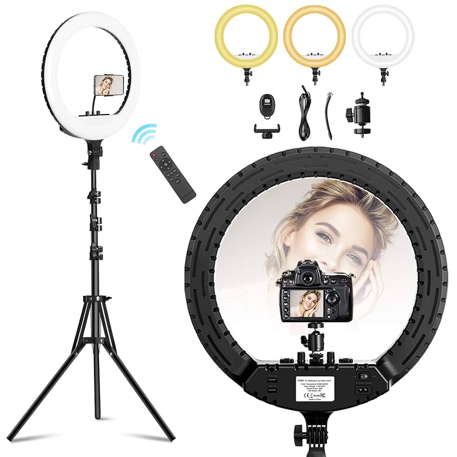 45cm LED Ring Light Set, Ring Light, Professional Live Photography Fill Light, with 7.5ft Long Tripod stand
