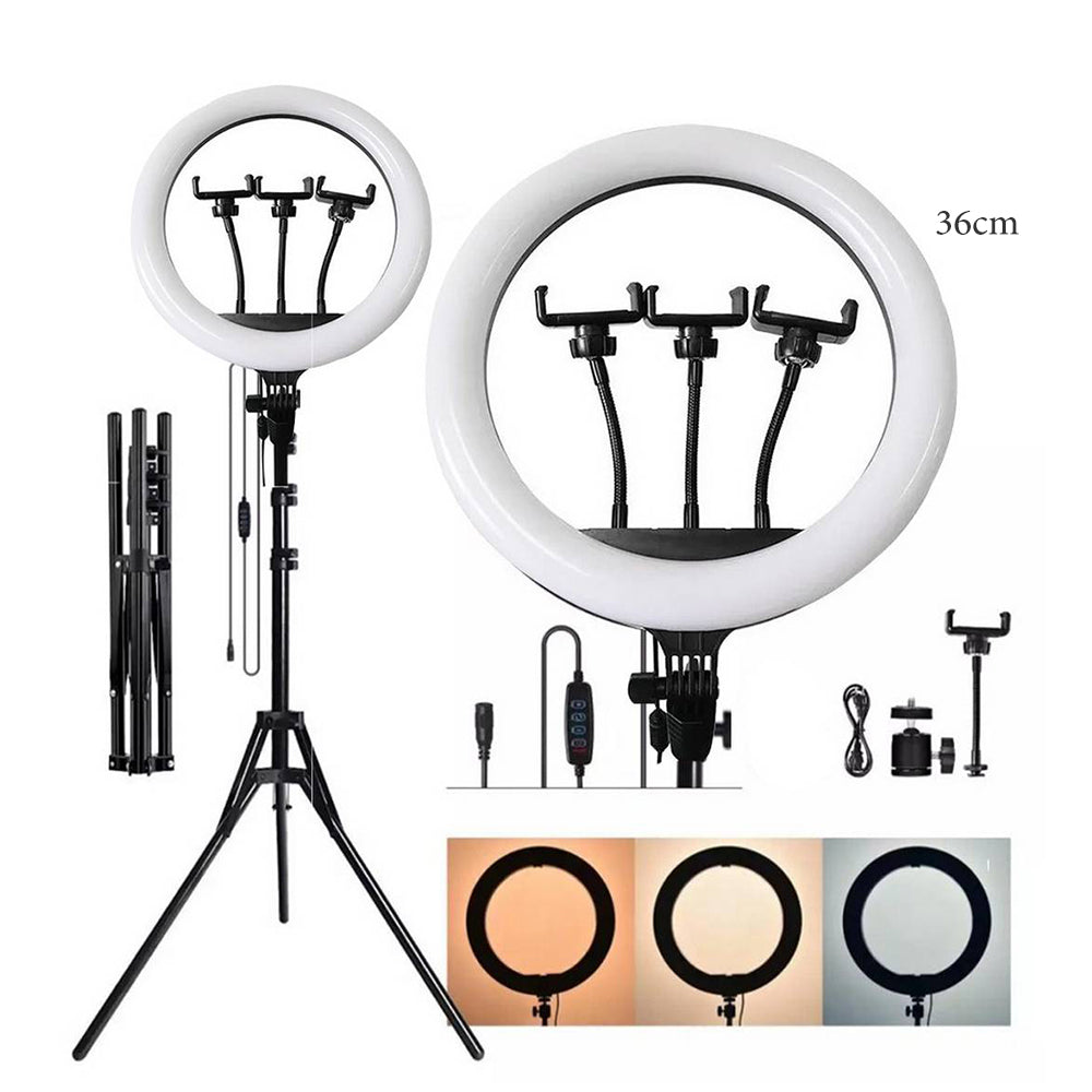36CM Ring Light with Mobile Holder and 7ft Tripod Stand