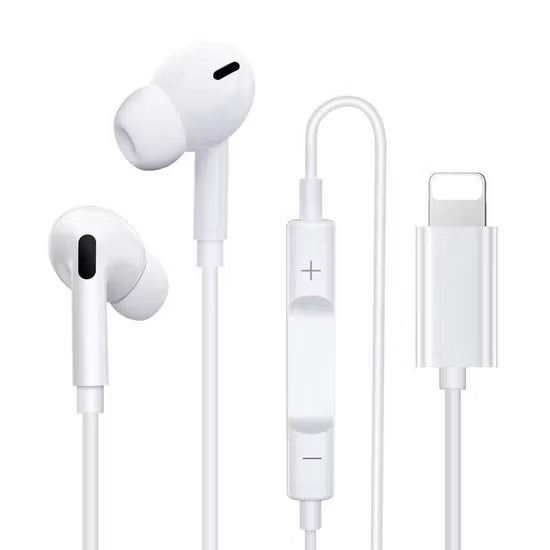 Lightning Earphones Wired Headset Bass for Phone Earpods with Mic Earbuds Pg3