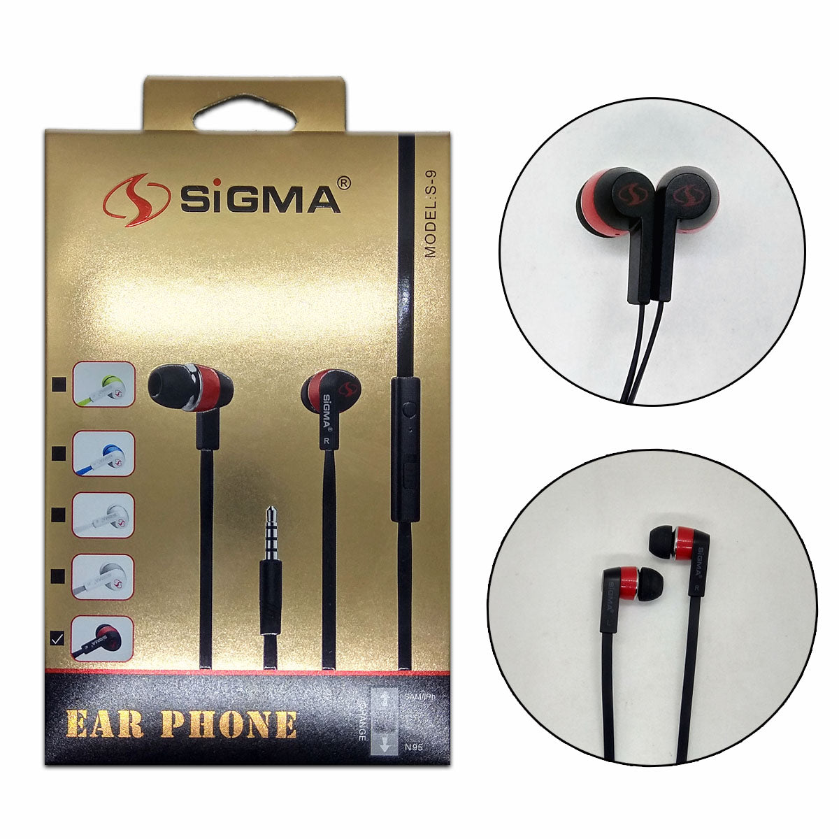 Sigma S9 Handfree Original Gaming Handfree - PUBG Handfree - Premium Crstal Clear Sound - Universal Handfree - Deep Base - Stereo Sound