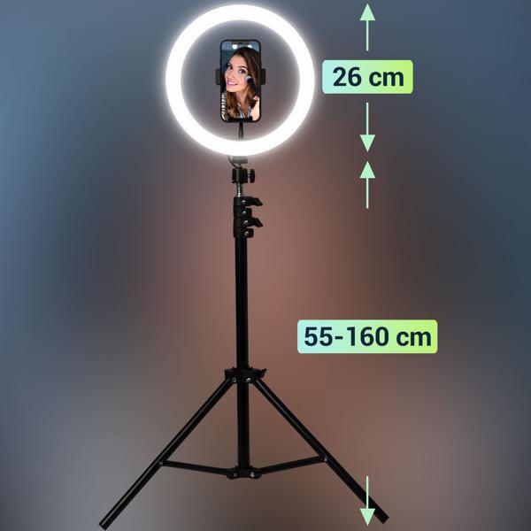 26CM Ring Light with Mobile Holder and 7ft Tripod Stand