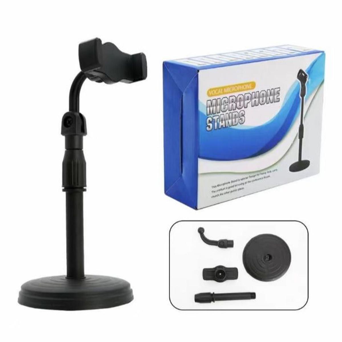 VOCAL Microphone Mobile Stand Adjustable Desktop Microphone Stand Mic Clip Holder