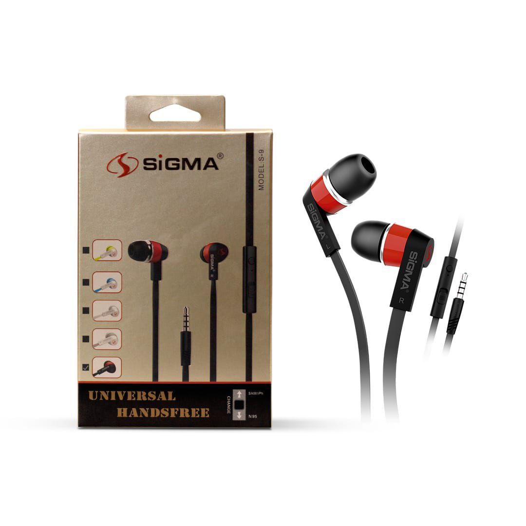 Sigma S9 Handfree Original Gaming Handfree - PUBG Handfree - Premium Crstal Clear Sound - Universal Handfree - Deep Base - Stereo Sound