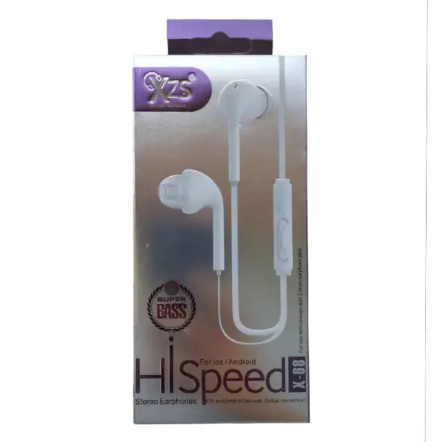 Xzs X68 XZS X68 Wired Handsfree – High-Speed Stereo Sound & Clear Mic