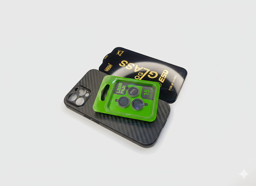 iPhone 15 Pro Cover+Screen Protector+Camera Lens Protector for iPhone 15 Pro