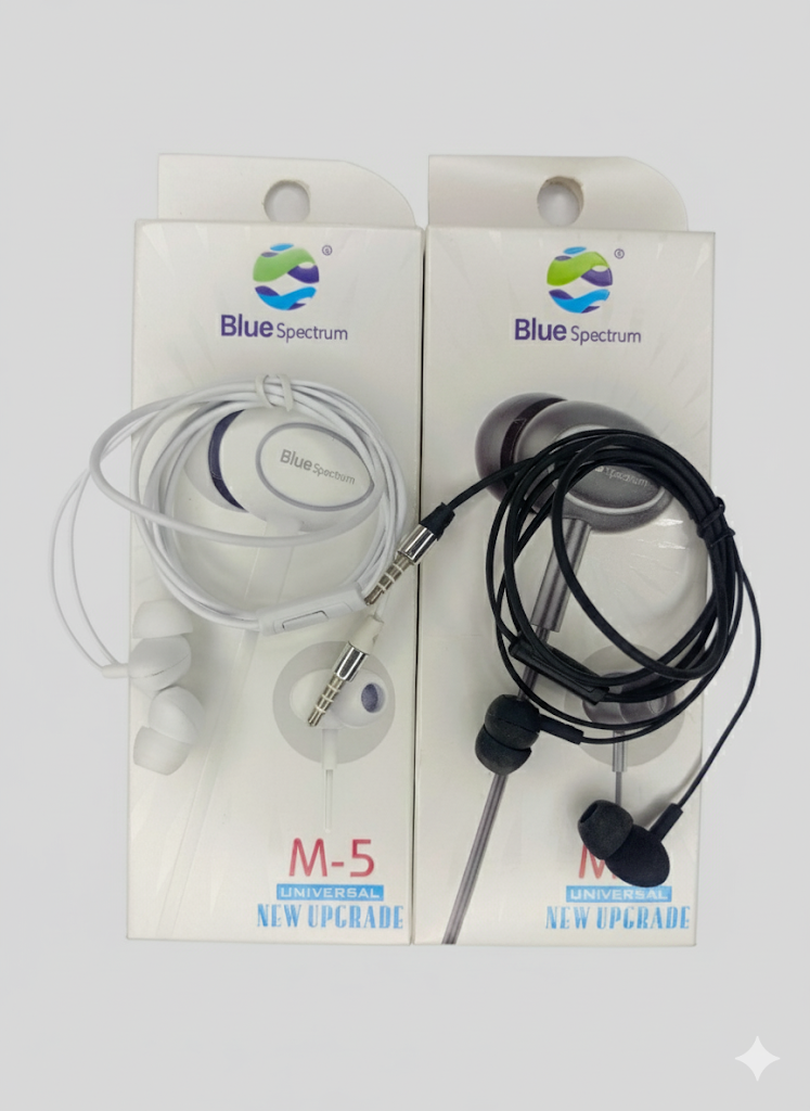 M5 Universal Handsfree Earphones with High Bass & In-Line Mic - Gaming Ready
