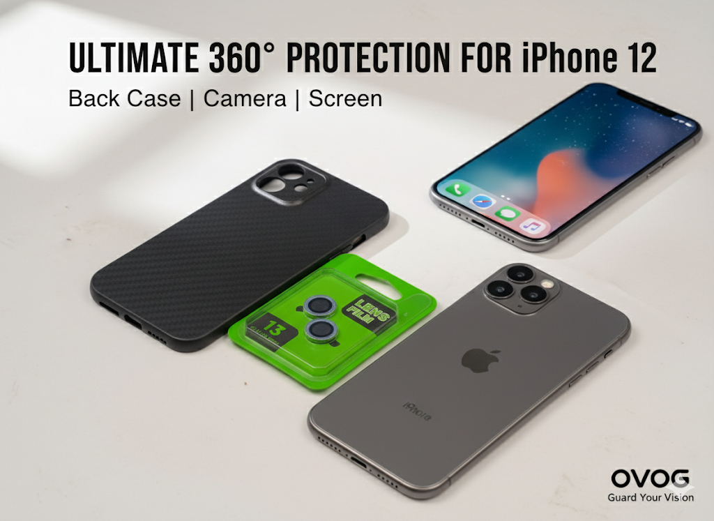 iPhone 12 Cover+Screen Protector+Camera Lens Protector for iPhone 12